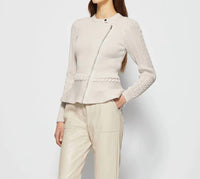 SIMKHAI Andi Peplum Jacket in stone - women's jacket - alternate view