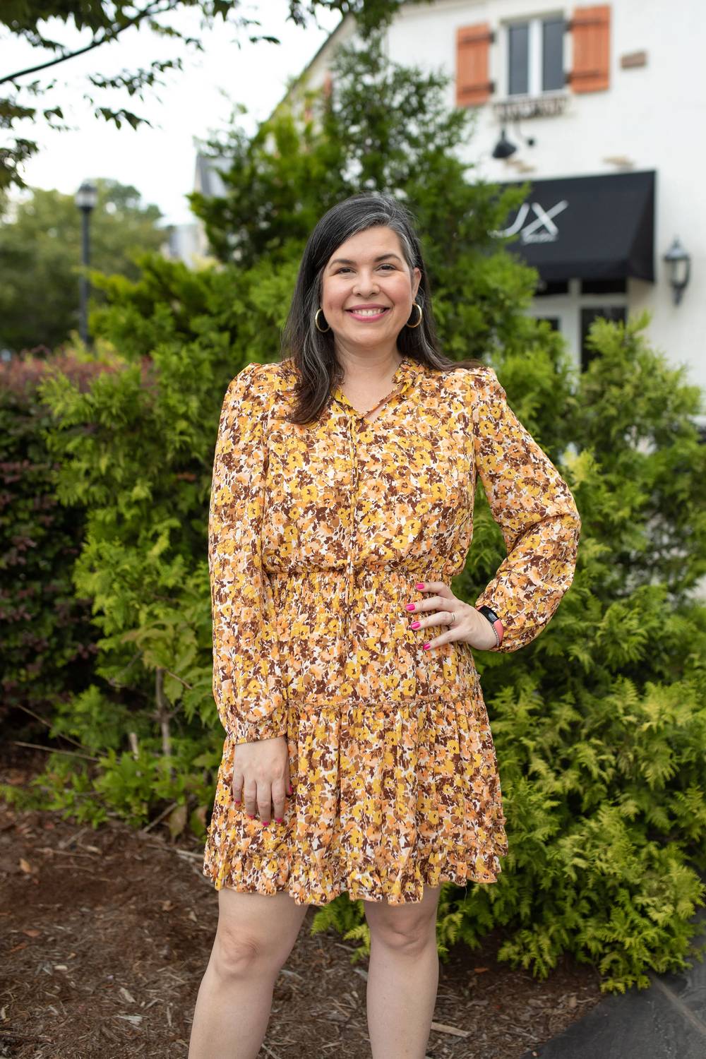 Voy - Smocked Waist Ruffle Skirt Floral Dress