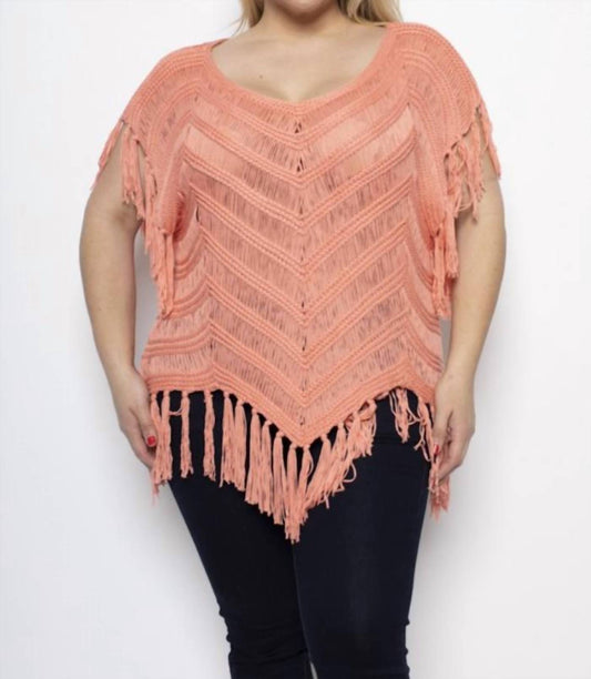 Endless Curves - Plus Size Crochet Fringe Top