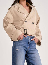 Elan - Crop Belted Trench Coat
