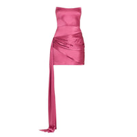 Amanda Uprichard Alaia Mini Dress in cinder rose - women's dress - detail view