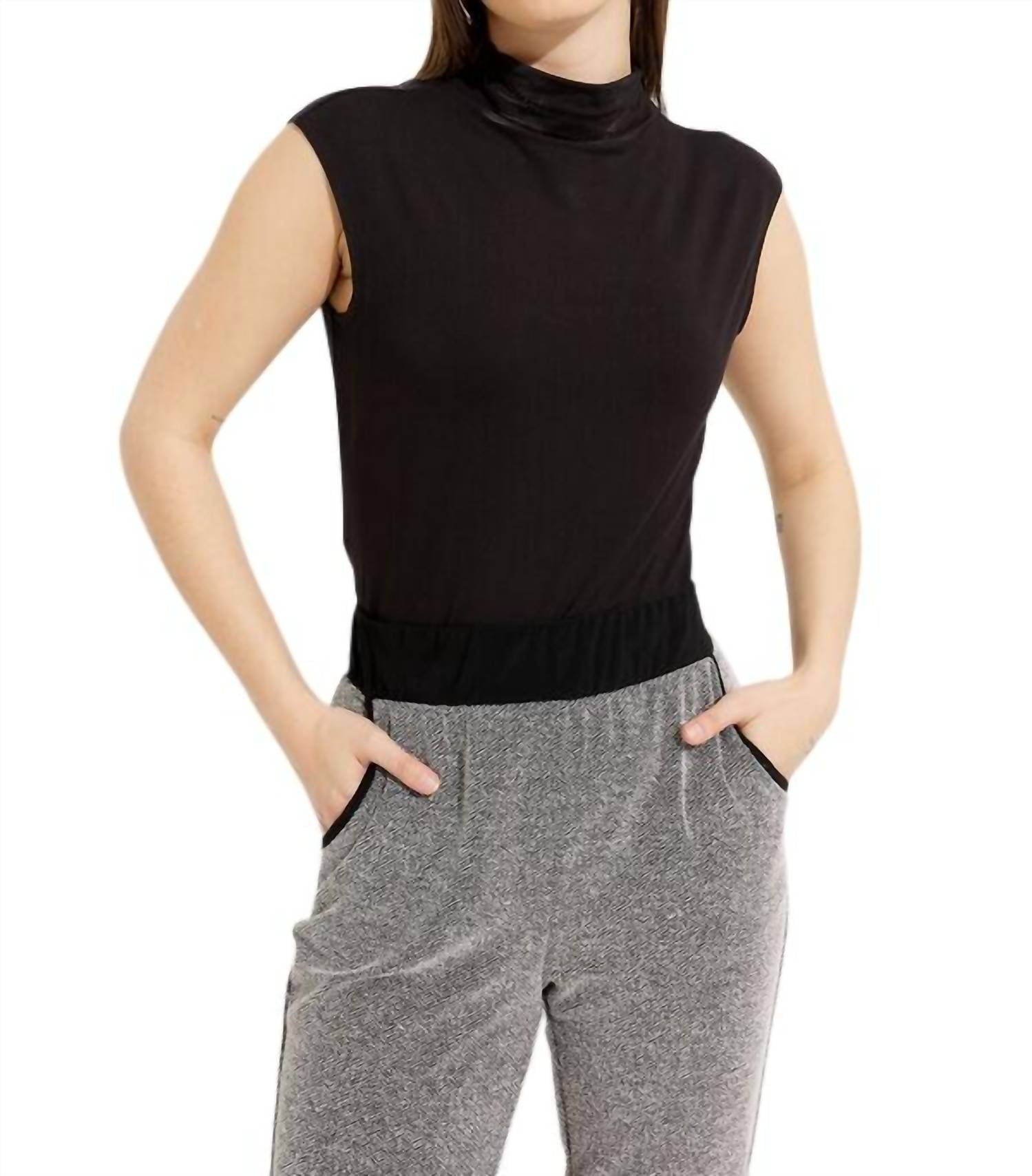 Joseph Ribkoff Matching Pant And Top Set in black off white - women's sleepwear - view 6