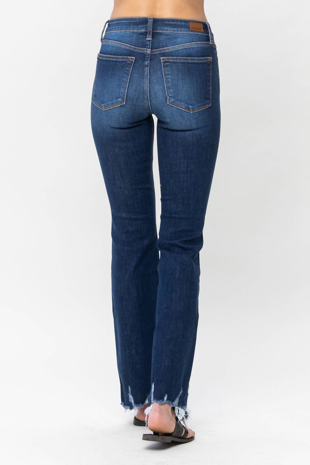 Judy Blue Mid-rise Non Distressed Hem Bootcut Jeans in blue - women's jeans - view 4