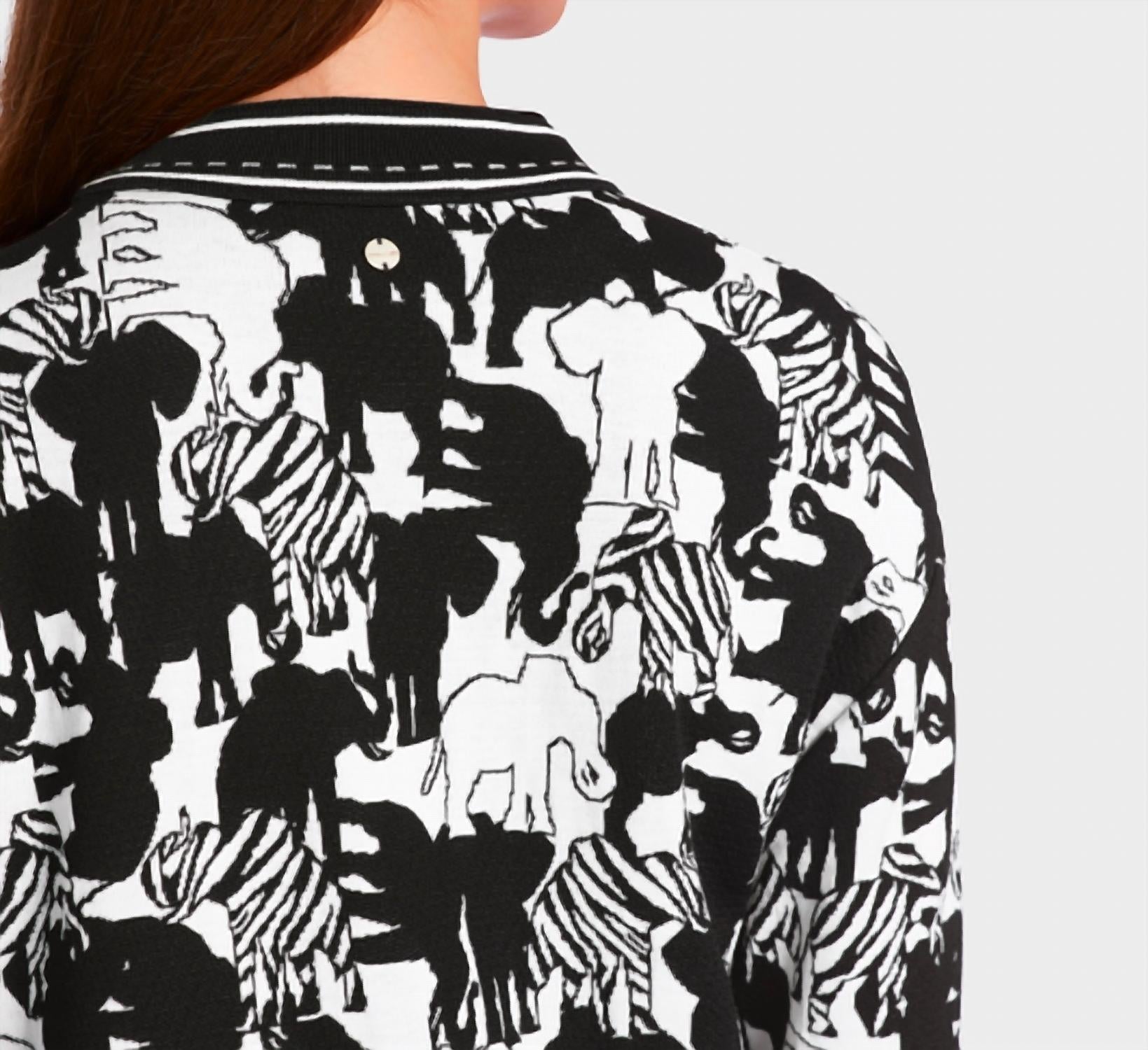 Marc Cain Animal Intense Cardigan in zebra elephant - women's cardigan - view 5