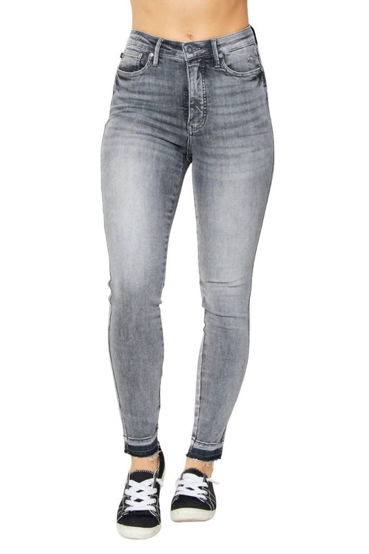 Judy Blue - High Rise Control Top Release Hem Skinny Jeans