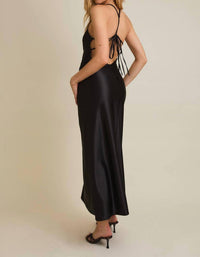 Gilli - V-NECK STRAP BACK TIE MAXI DRESS