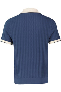 Paul Smith Short Sleeve Knit Polo in indigo - men's shirt - alternate view