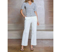 Current Air - striped vneck button top