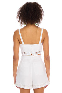 ALLISON NEW YORK ELISE SHORTS in white - women's shorts - detail view