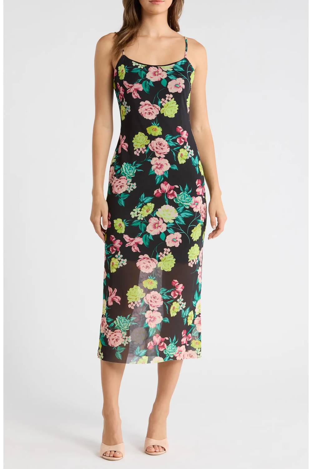 Steve Madden - Giselly Ditsy Floral Mesh Midi Dress