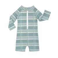 Emerson And Friends - Boy's Plaid One Piece Rash Guard Swimsuit