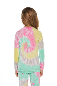 Chaser - Tie Dye Bolt Heart Hacci Pullover