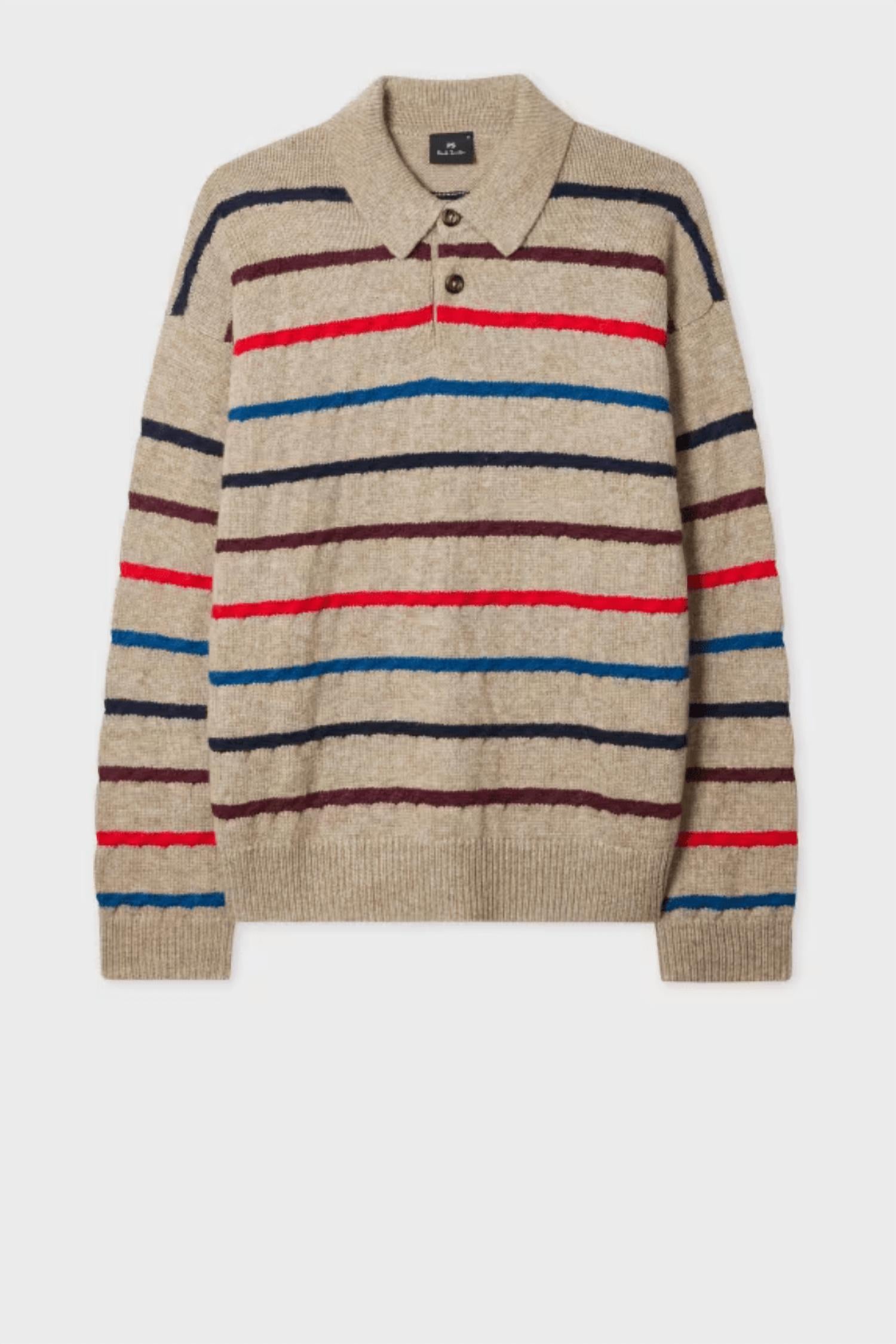 Paul Smith - Striped Knitted Polo Shirt
