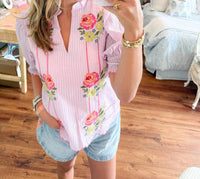 Thml - Embroidered Floral Fave Top