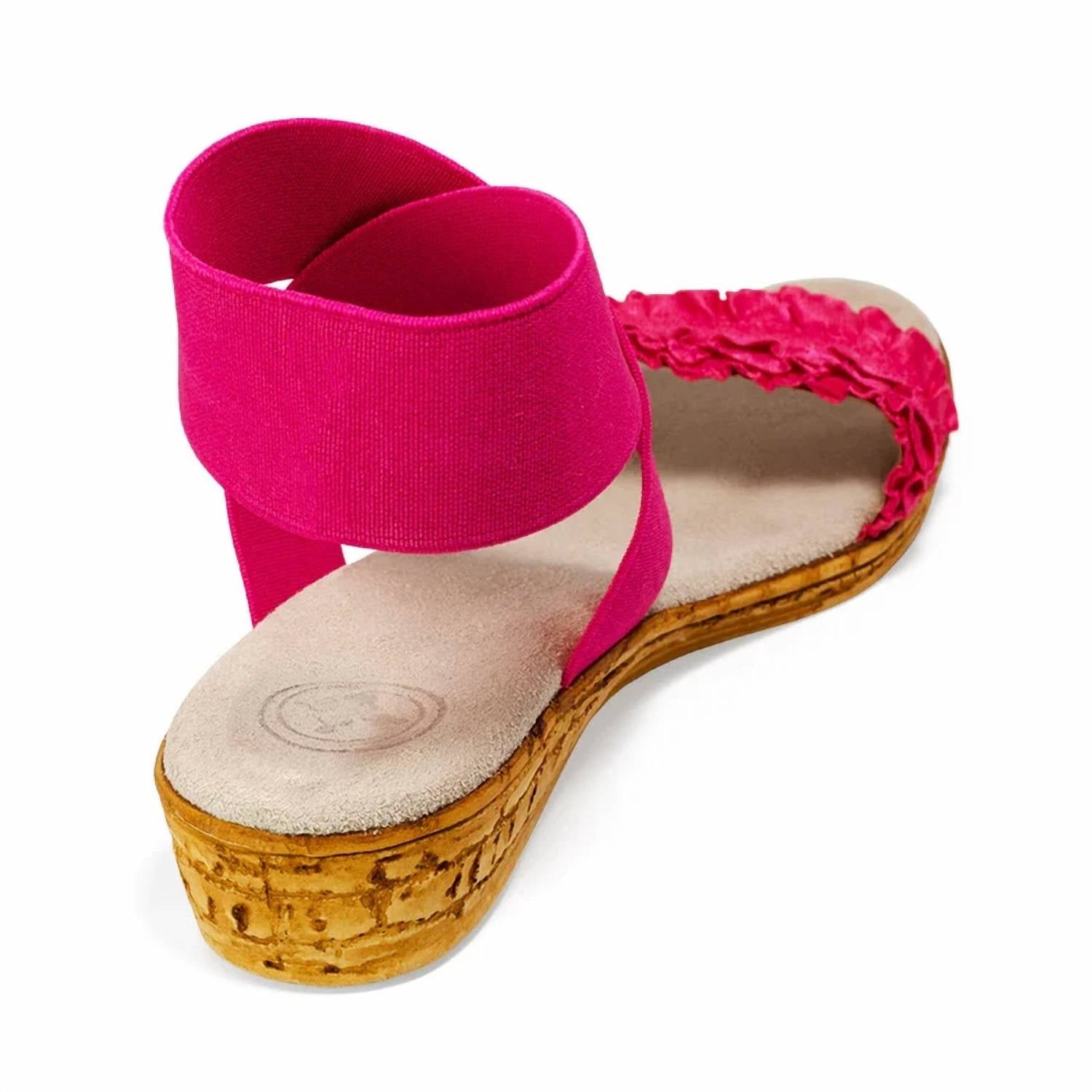 Charleston Shoe Co. - Women's Benjamin Wrap-up Ankle Faux Cork Sandals