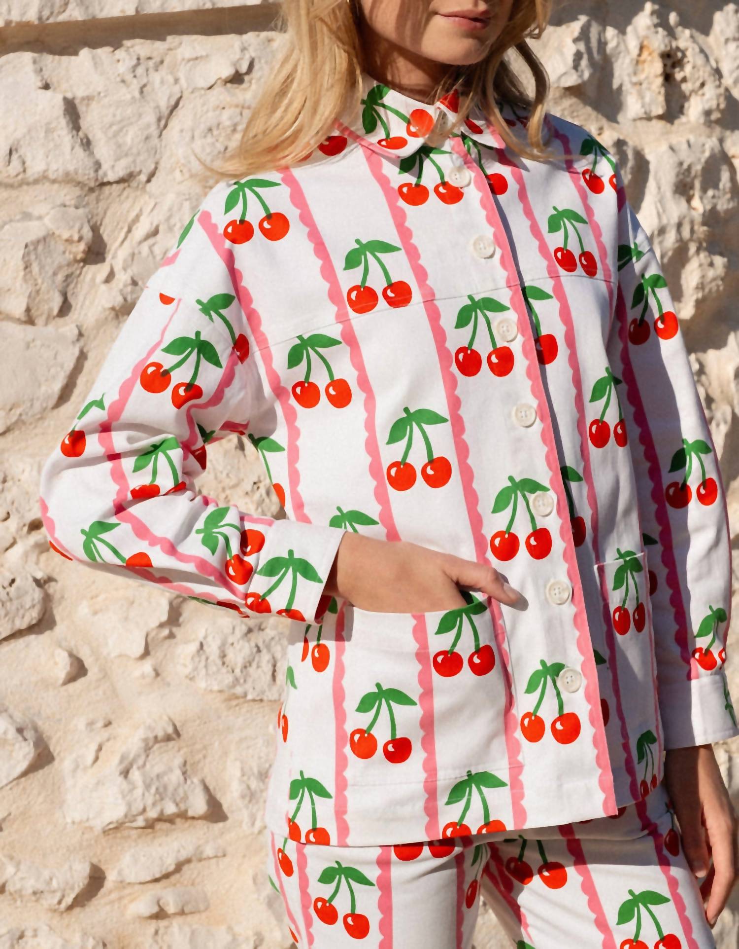 Pink City Prints - Romy Button Front Jacket