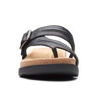 Clarks Women's Brynn Madi Flat Sandal in black leather - women's sandal - view 4