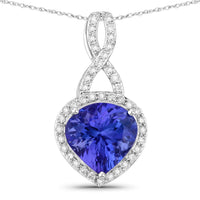 Diana M Jewels - Women's Heart Natural Tanzanite Pendant Necklace (2.57 Ct) - Signature