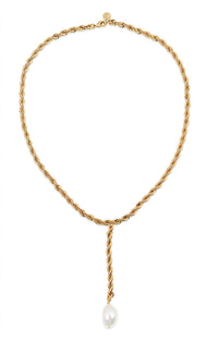Leeada - Women's Bryn Pearl Lariat Necklace