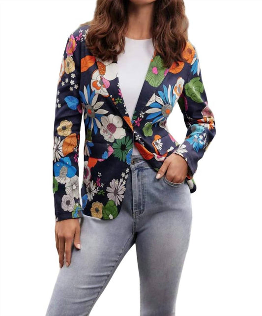 Charlie B - Floral Pattern Linen Blazer