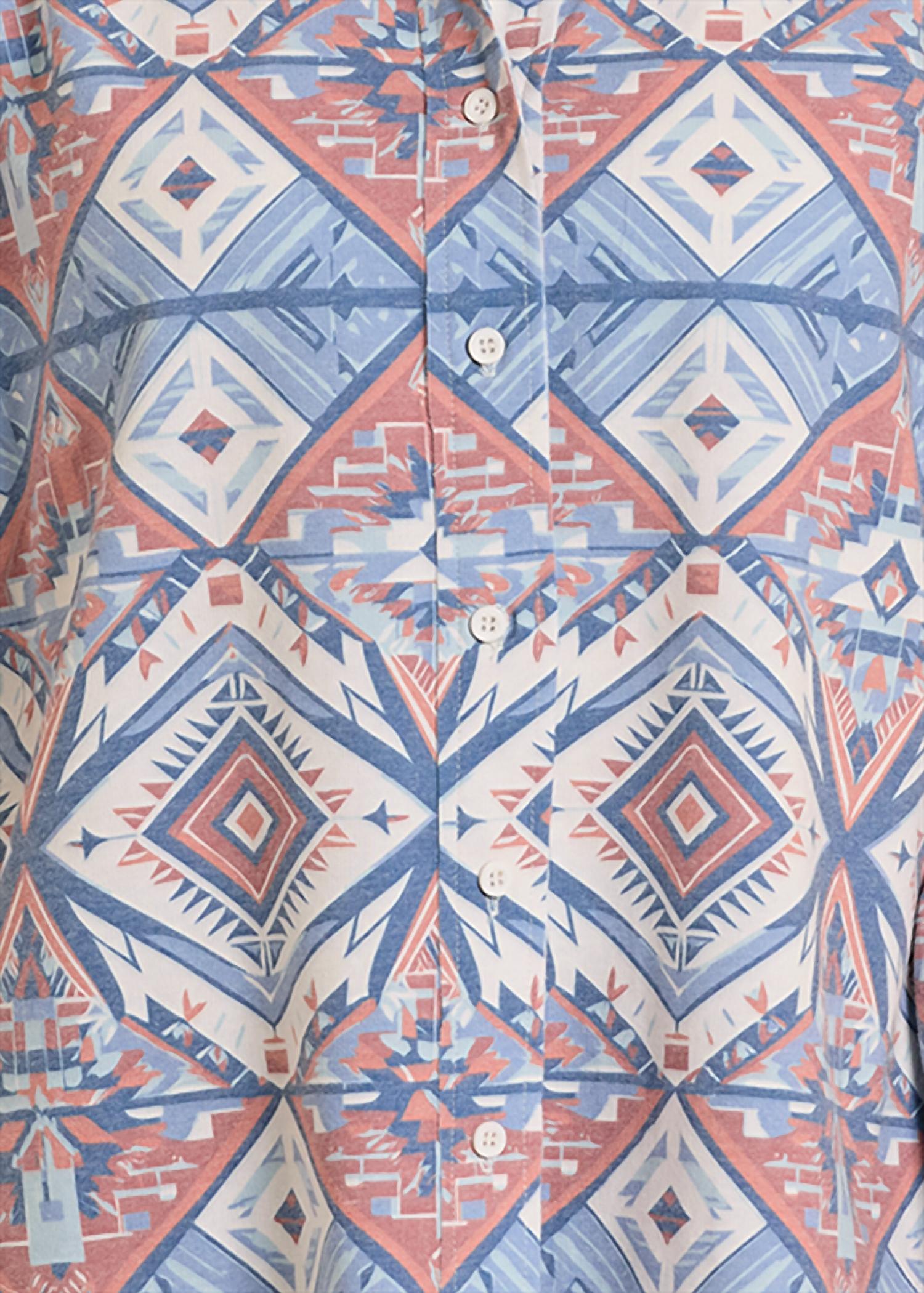 Rock & Roll Denim Aztec Knit Overshirt in blue - women's shirt - view 4