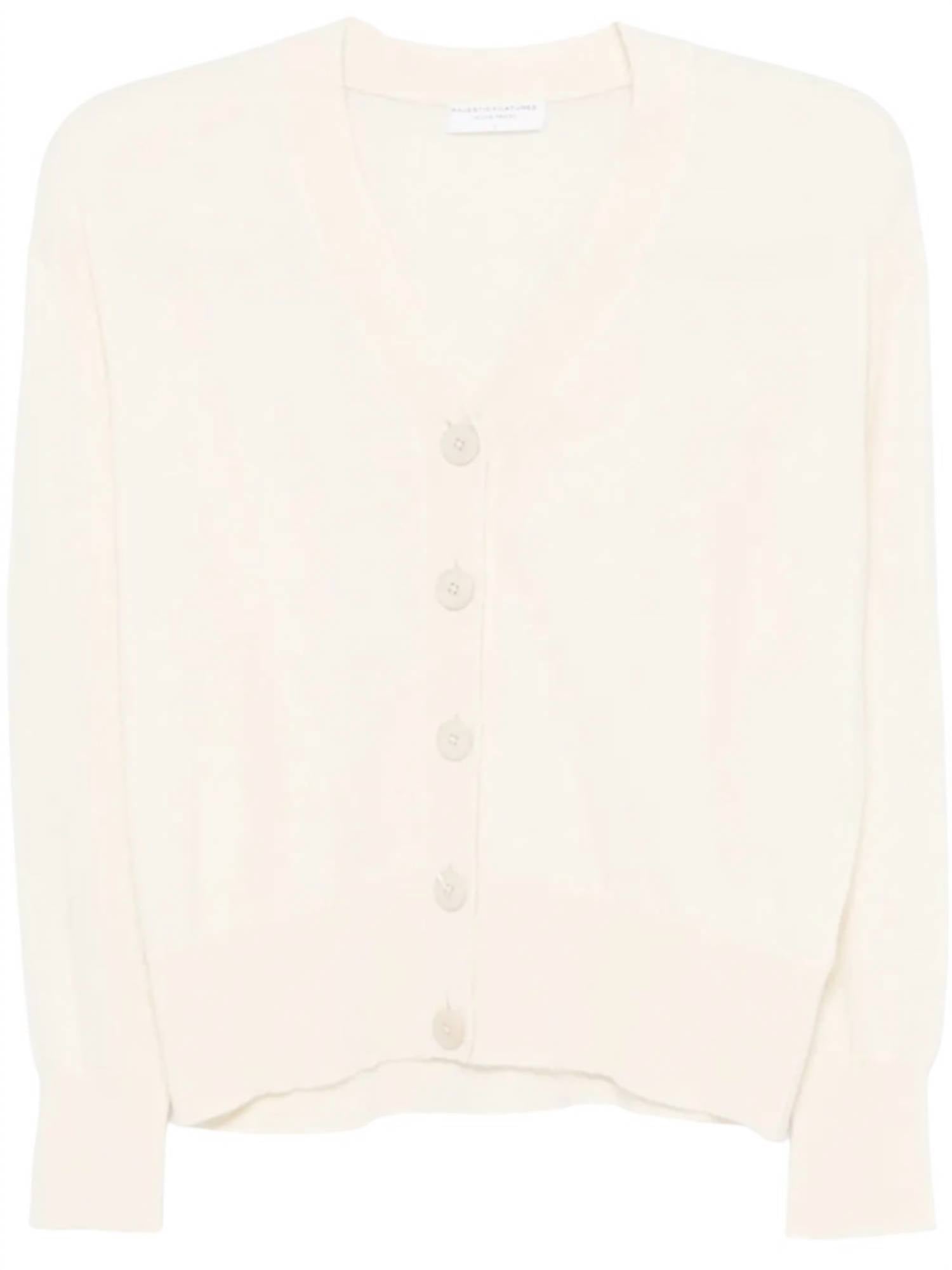 MAJESTIC FILATURES Women’s Cashmere Gilet Cardigan in ivory milk - women's cardigan - view 5