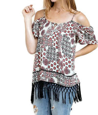 Kori - Off The Shoulder Fringe Top