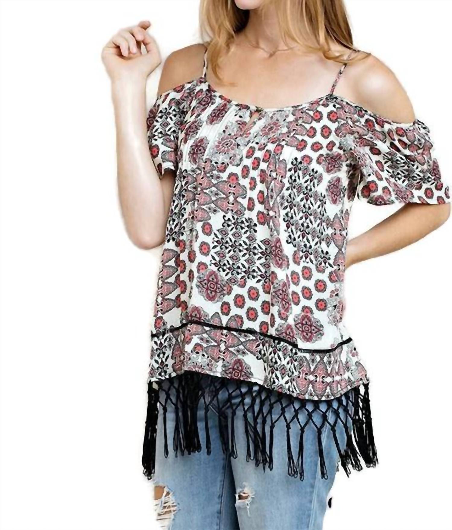 Kori - Off The Shoulder Fringe Top