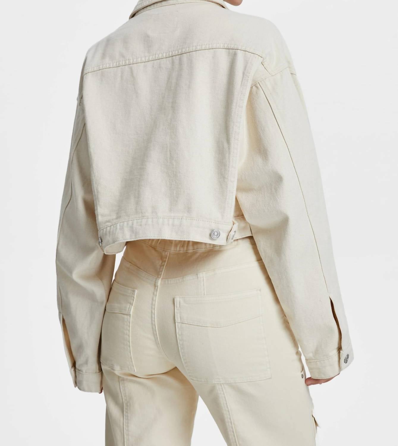 Bayeas - Cropped Long Sleeve Denim Jacket
