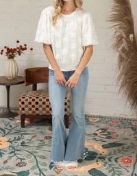 Deon - Hadley Ribbed Ruffle Trim Top