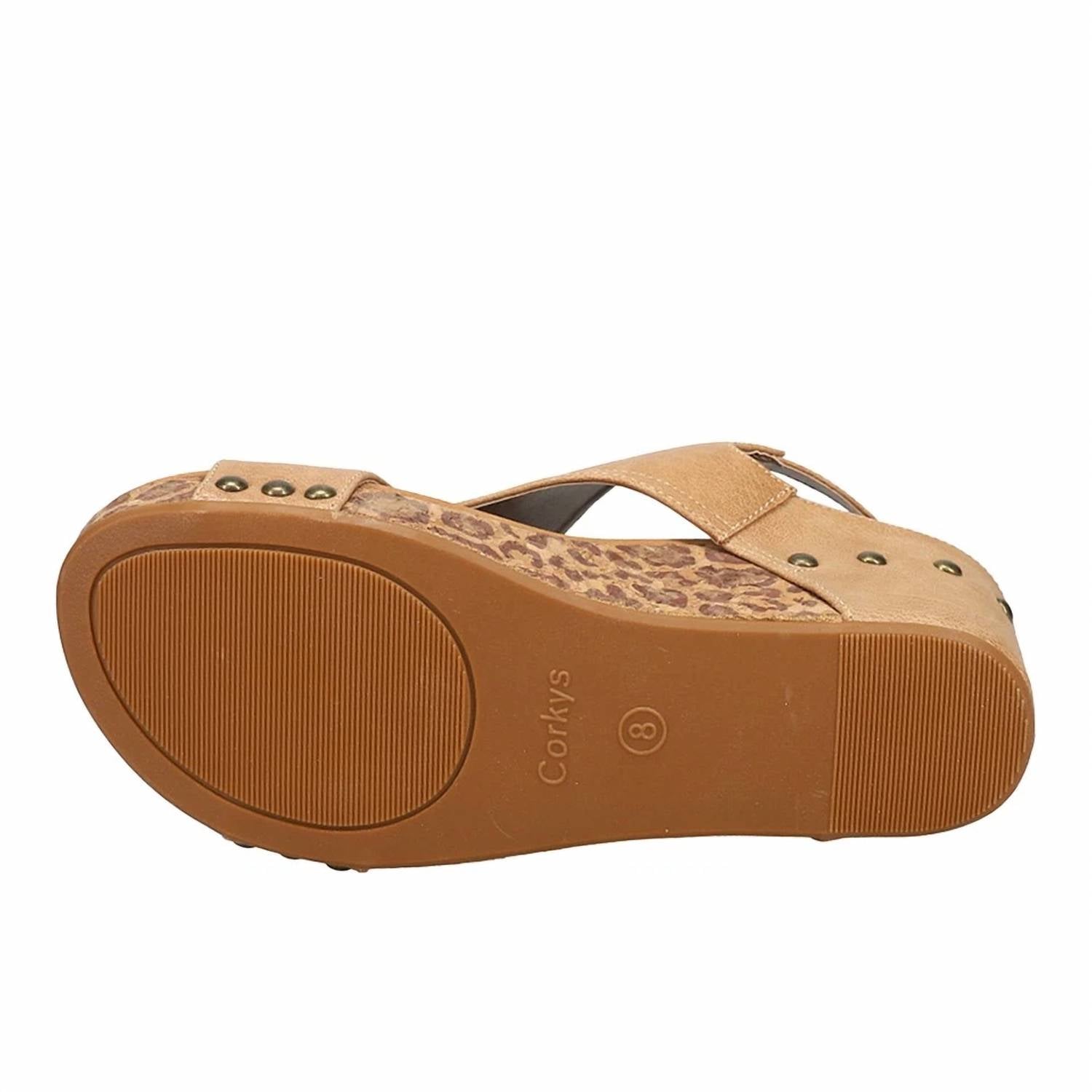 Corkys Footwear - Women's Carley Leopard Print Slingback Wedge