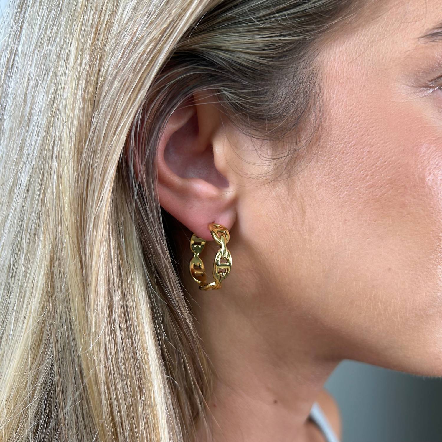 Sahira Jewelry Design - Women's Rosie Link Hoops