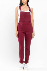 Judy Blue - Garment Dyed High Rise Double Cuffed Overalls - Plus