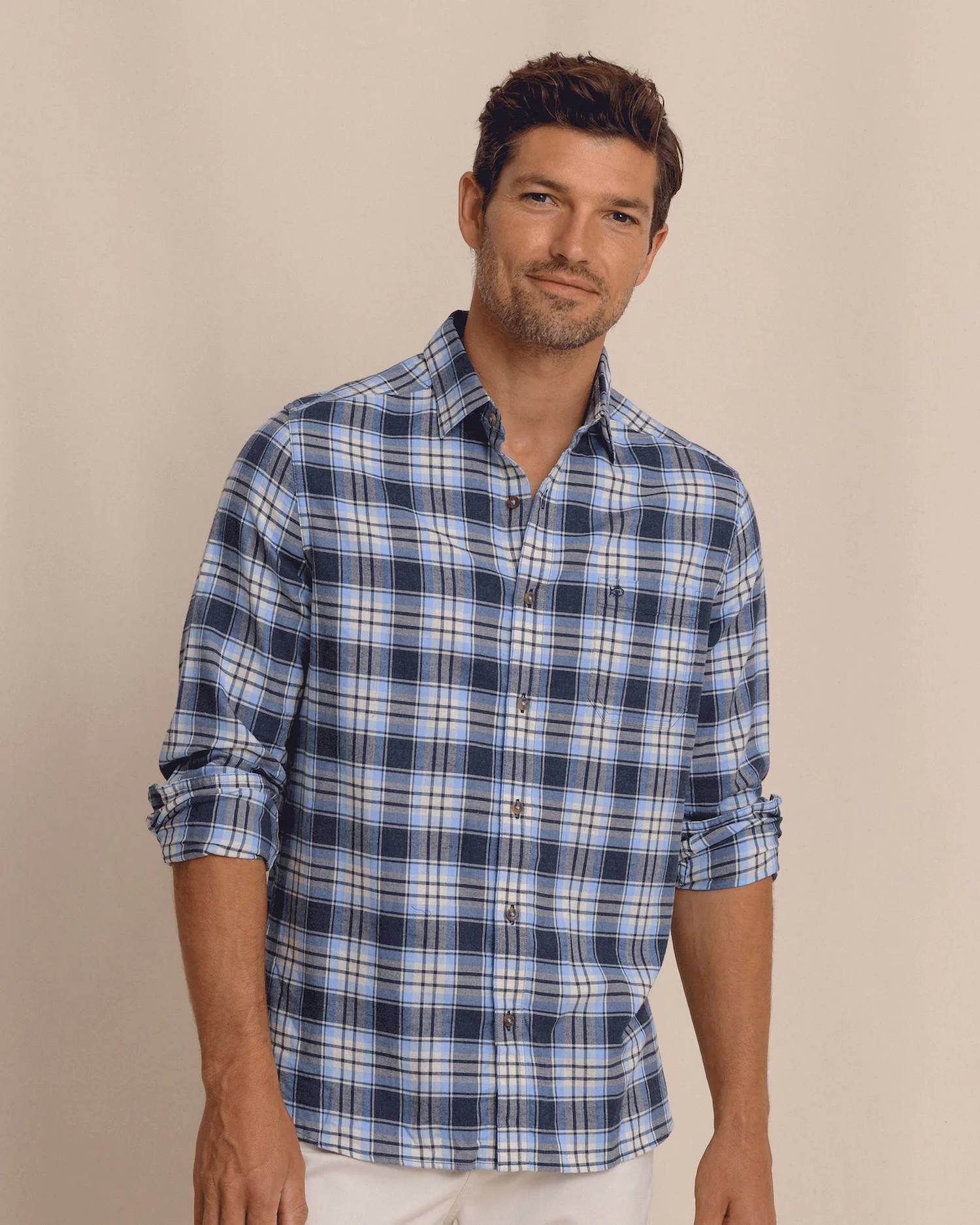 Southern Tide - Ashborough Plaid Brushed Twill Sport Shirt