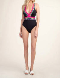 Trina Turk - Tanzania Scarf Plus V-plunge One-piece Swimsuit