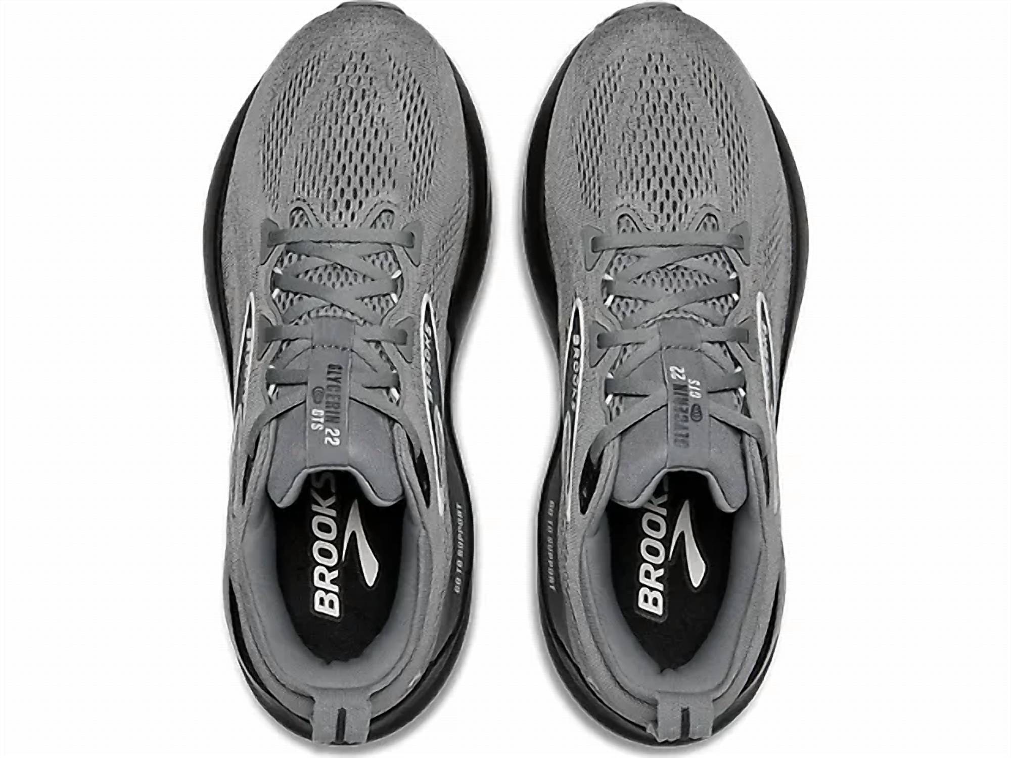 BROOKS Men's Glycerin Gts 22 Running Shoes in primer gray ebony bluewash 5 - men's shoe - view 4