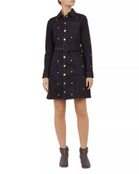 TED BAKER Embroidered Denim Dress in mid wash - women's dress