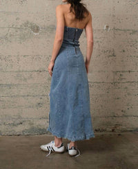 Signature8 - Ruffle Tube Strapless Maxi Dress