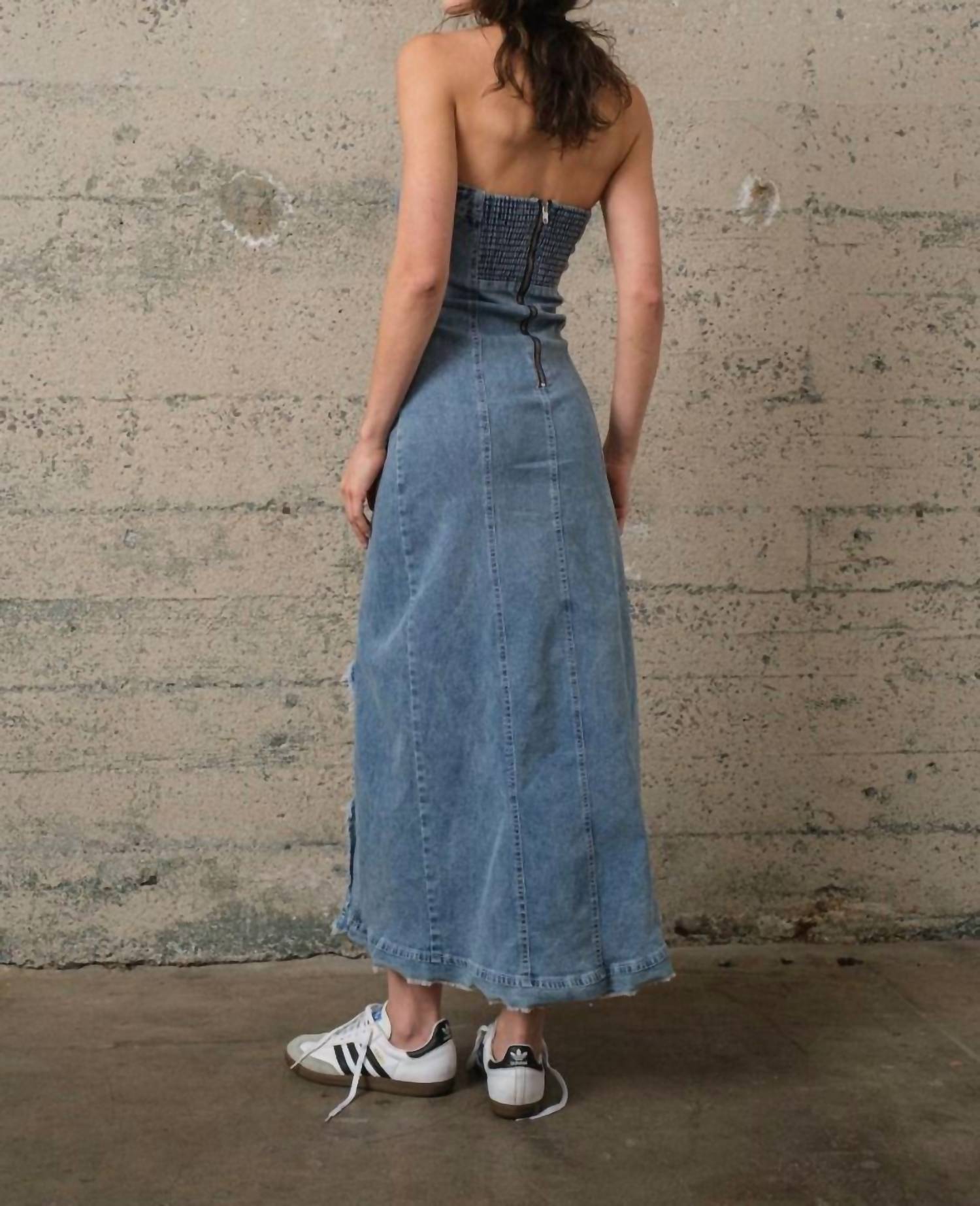 Signature8 - Ruffle Tube Strapless Maxi Dress