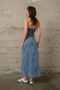 Signature8 - Ruffle Tube Strapless Maxi Dress