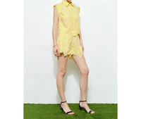 Ina Fashion - Romantic Floral Lace Back Zipper Short