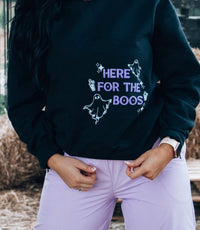 GILDAN Here For The Boos Crewneck Sweater in blue - women's sweater - view 6