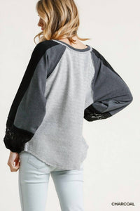 Umgee - Crochet Puff Sleeve Top