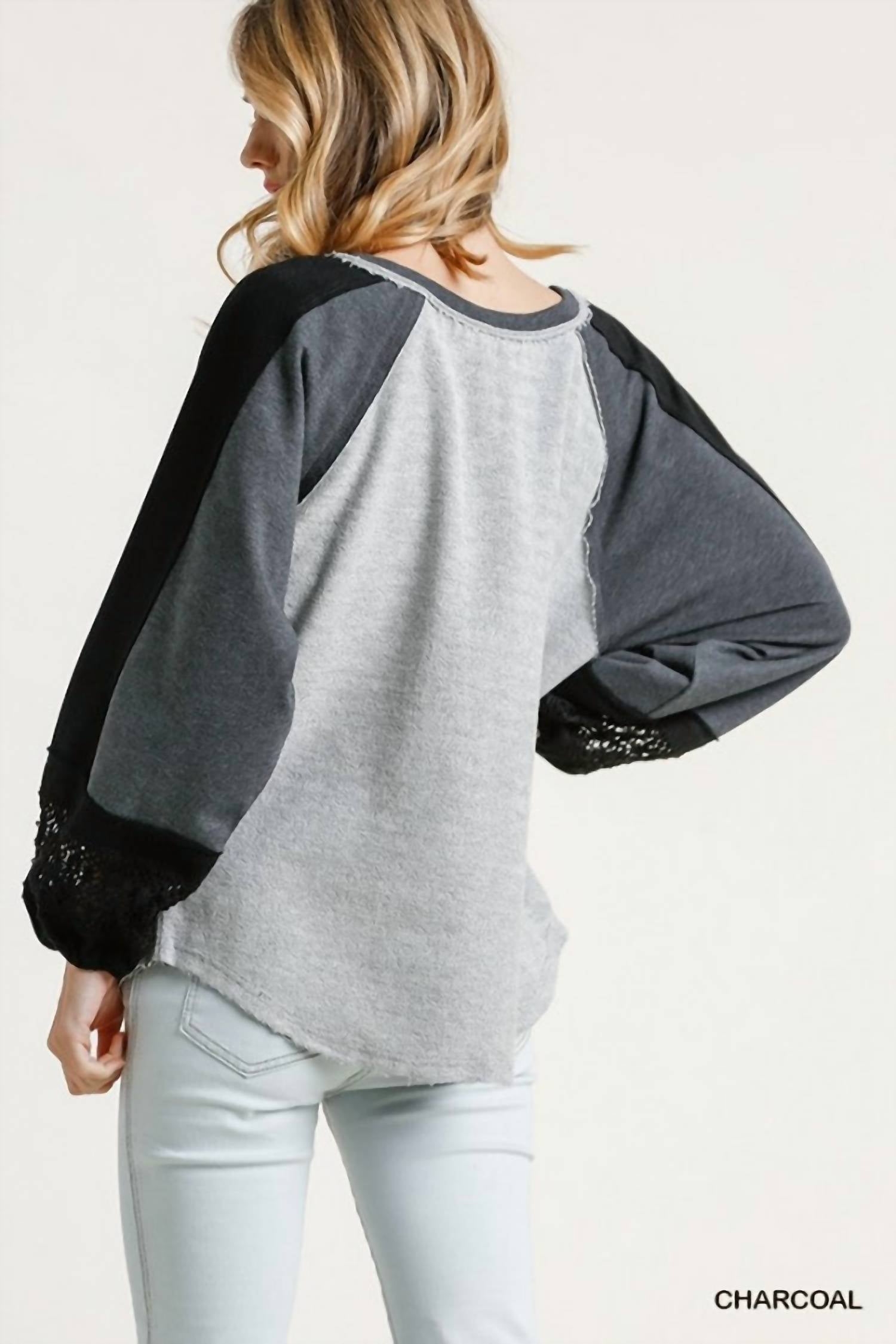 Umgee - Crochet Puff Sleeve Top