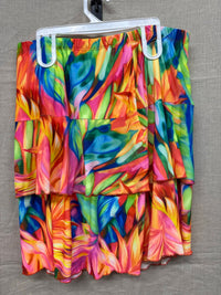 Fashque Women's 3 Tier Ruffle Skort in brights - women's shorts
