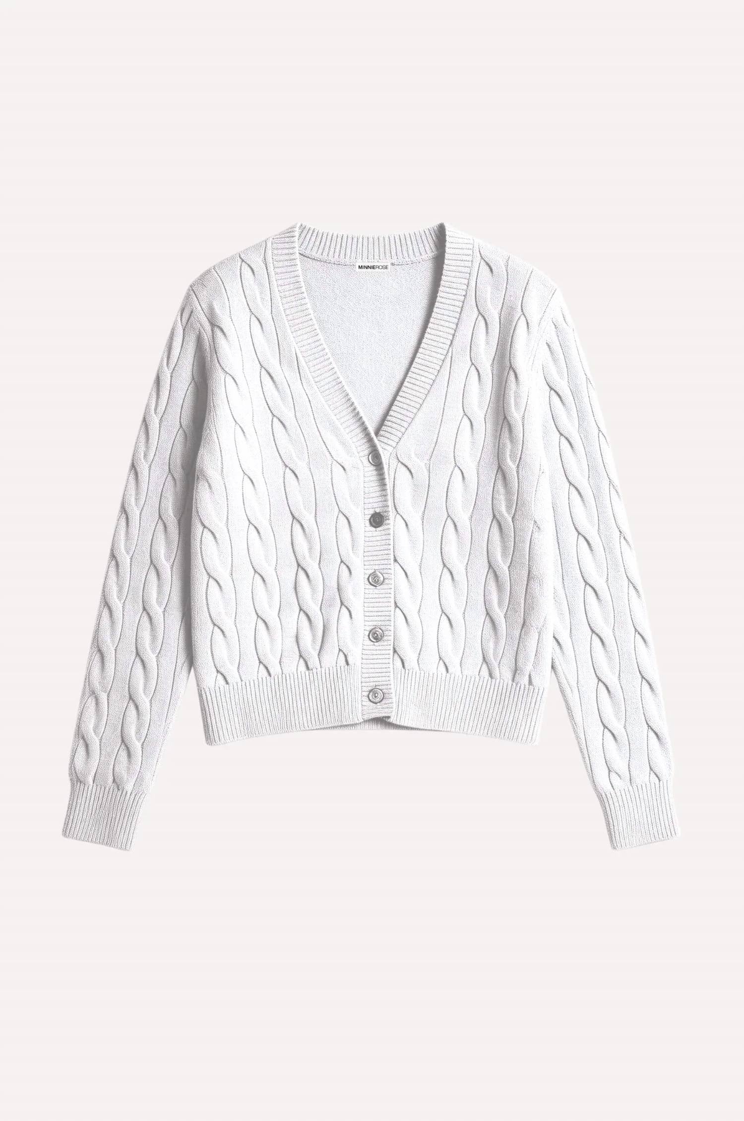 Minnie Rose - Classic Cable Cardigan