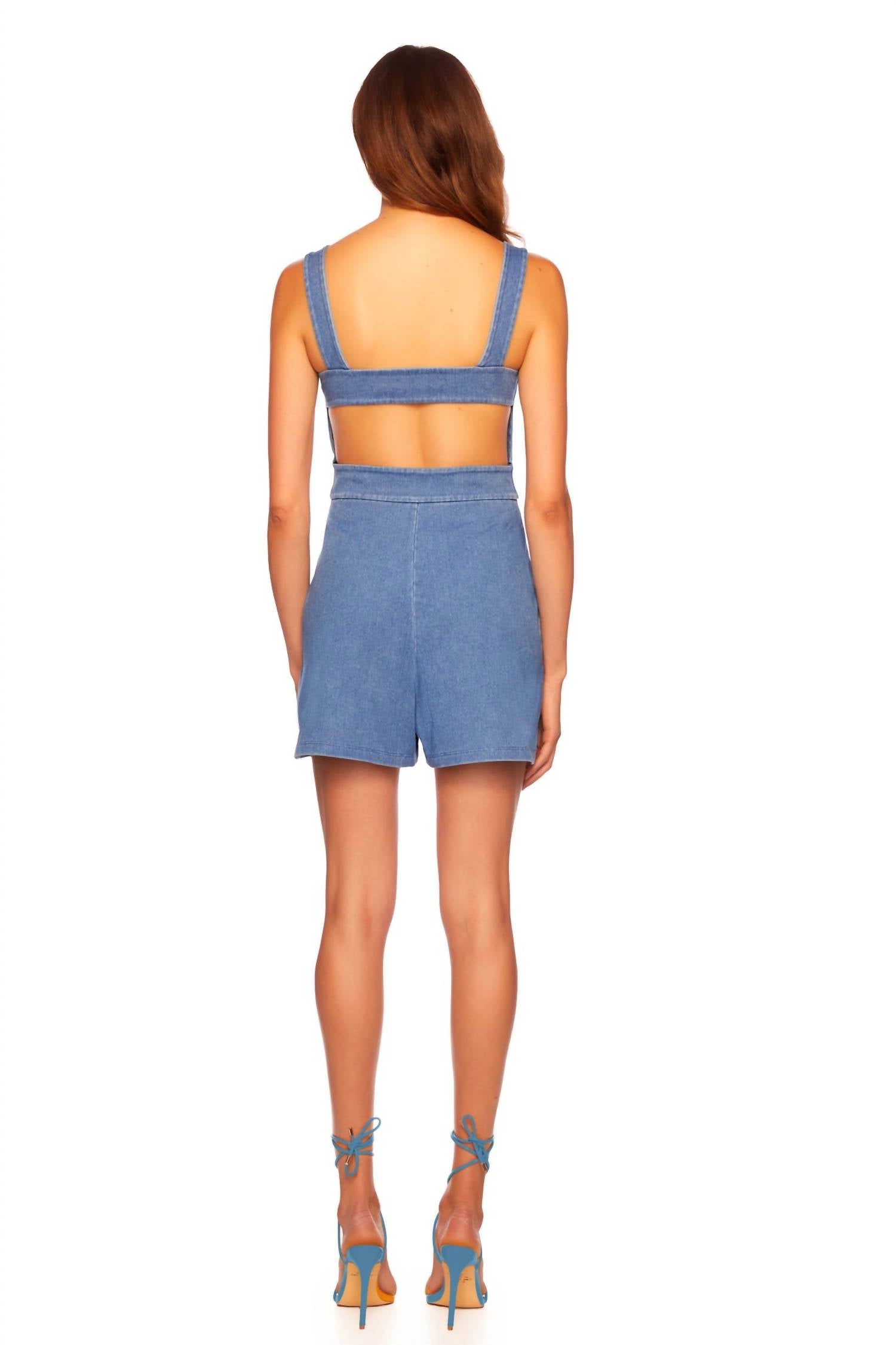 Susana Monaco - Stretch Denim Apron Romper