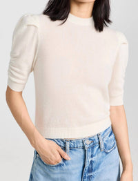 Frame - Rouched Sleeve Cashmere Sweater