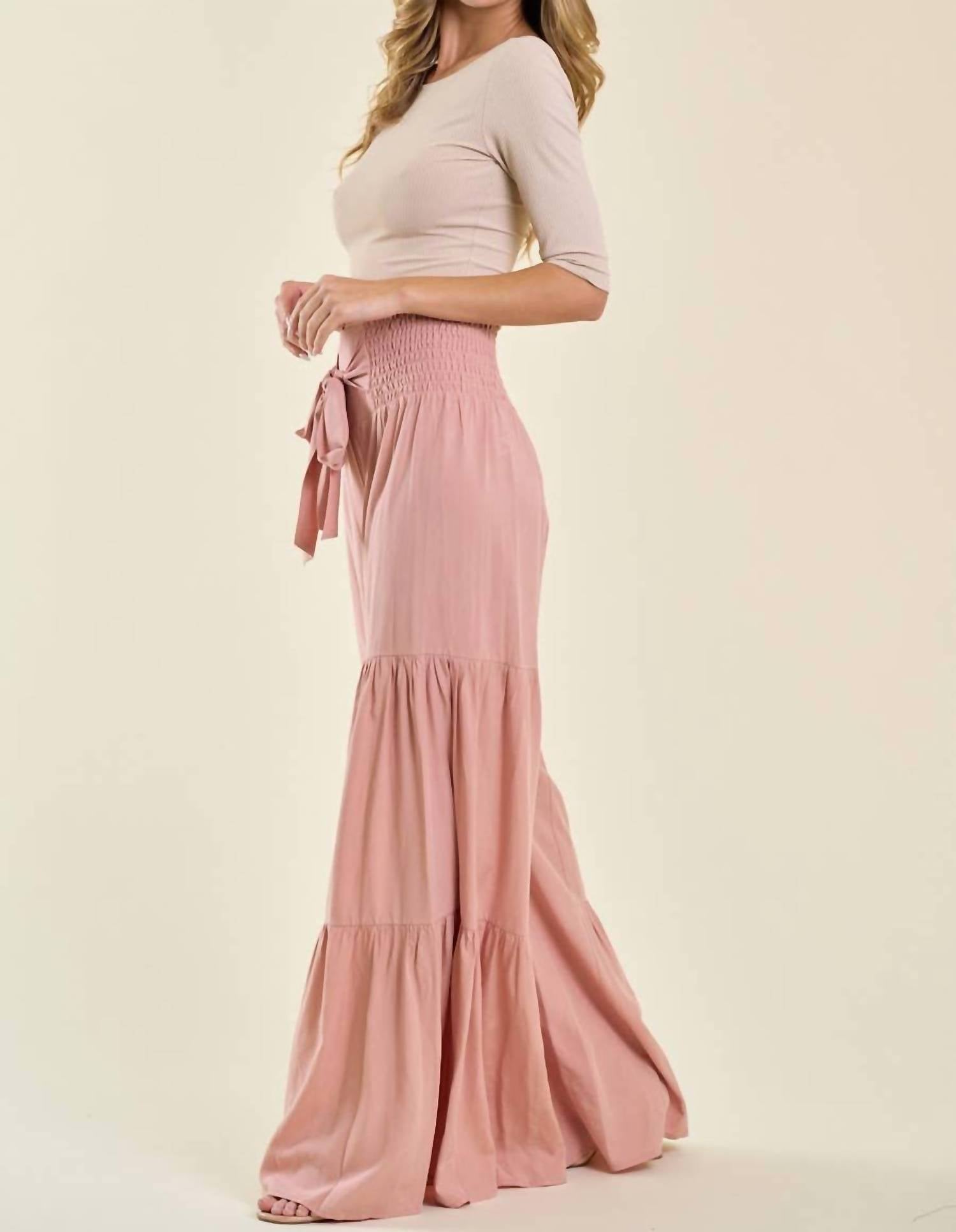 Saints & Hearts - Go With the Flow Smocked Waist Pants