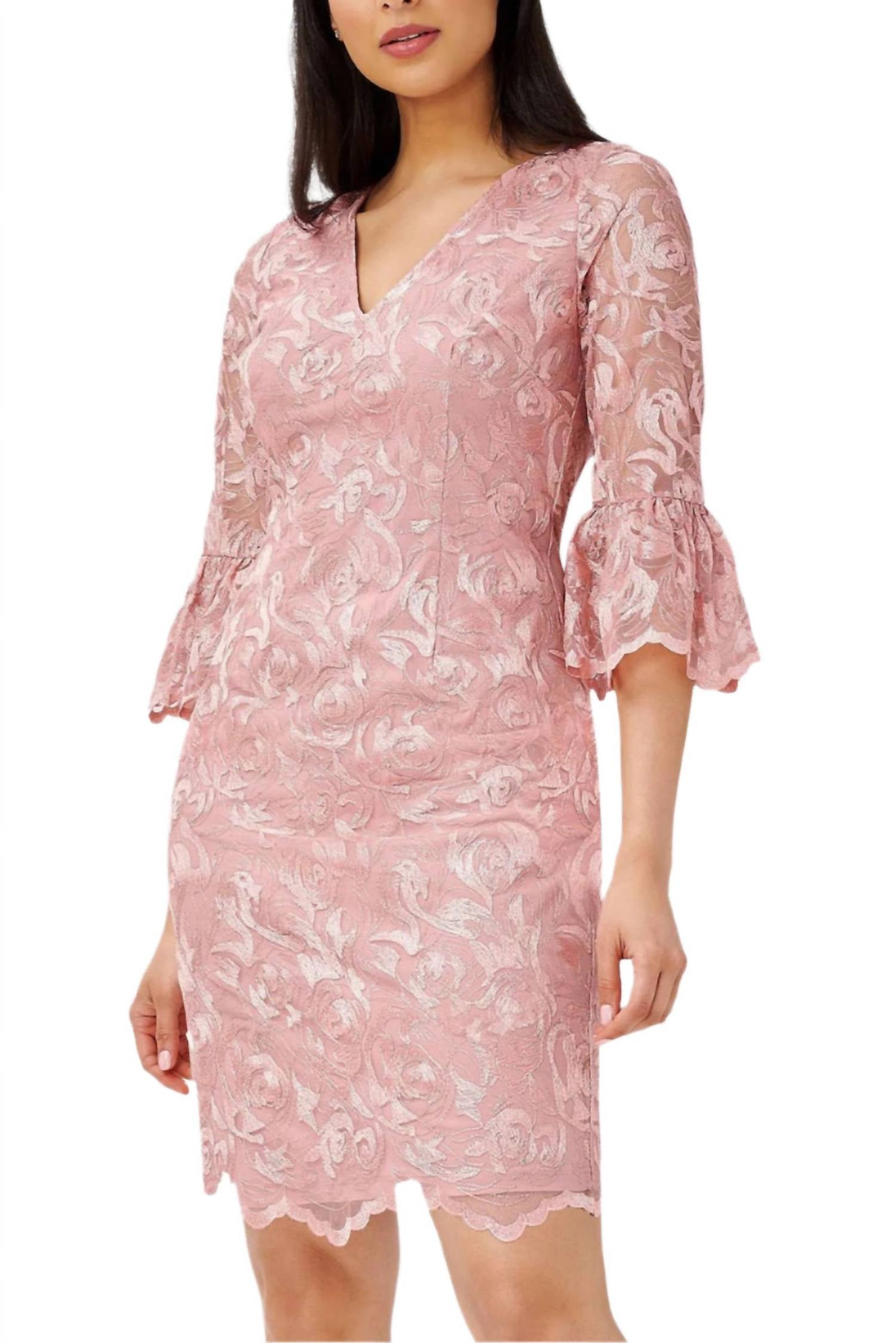 Adrianna Papell - Floral Embroidered Mini Dress